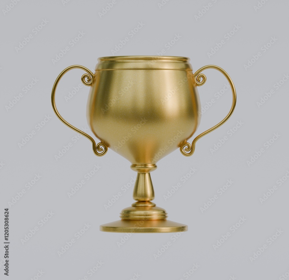 Golden trophy cups stand realistic style, on white background Golden trophy cups stand realistic style, on white background