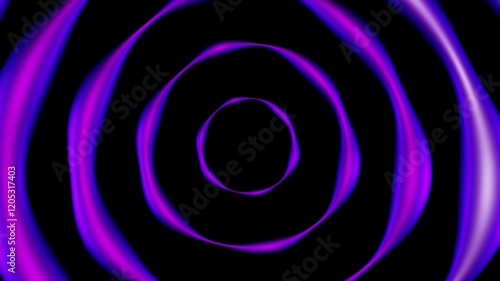 Abstract purple and blue concentric circles swirling on black background, ideal for digital design or website backgrounds