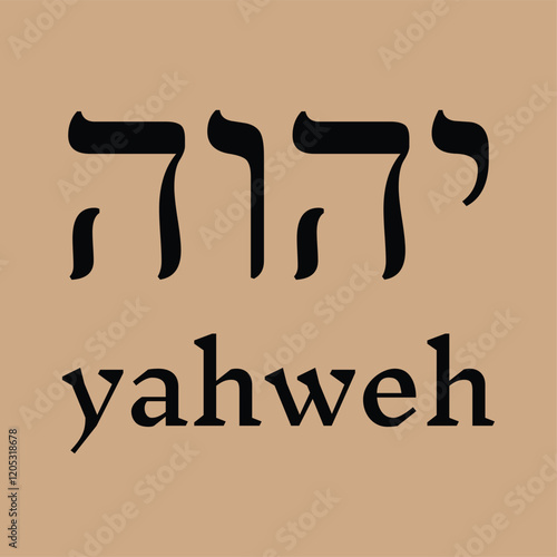 Hebrew letters Yahweh. EPS Vector File 