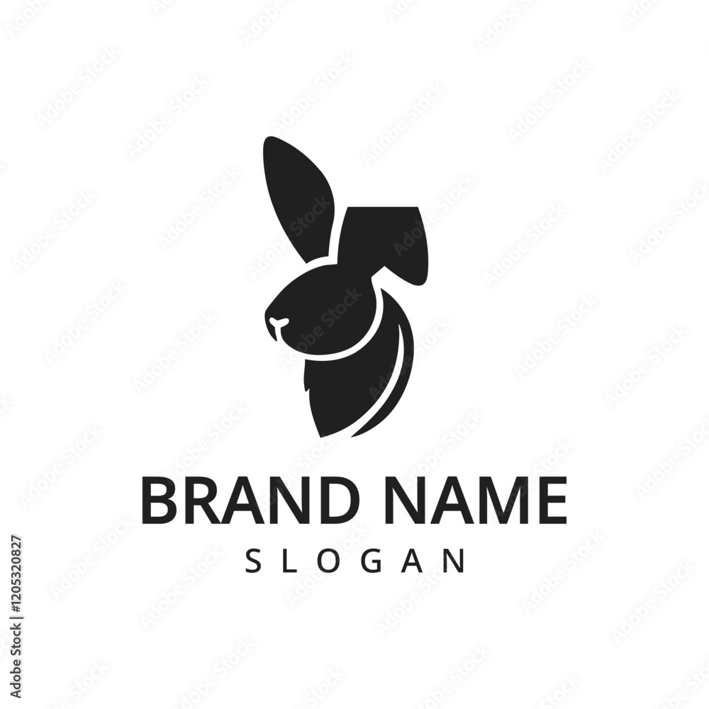Fototapeta premium Minimalist Rabbit Logo Template for Business and Company Use