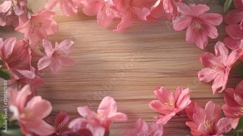 Wallpaper Mural Pink flowers on wood Torontodigital.ca