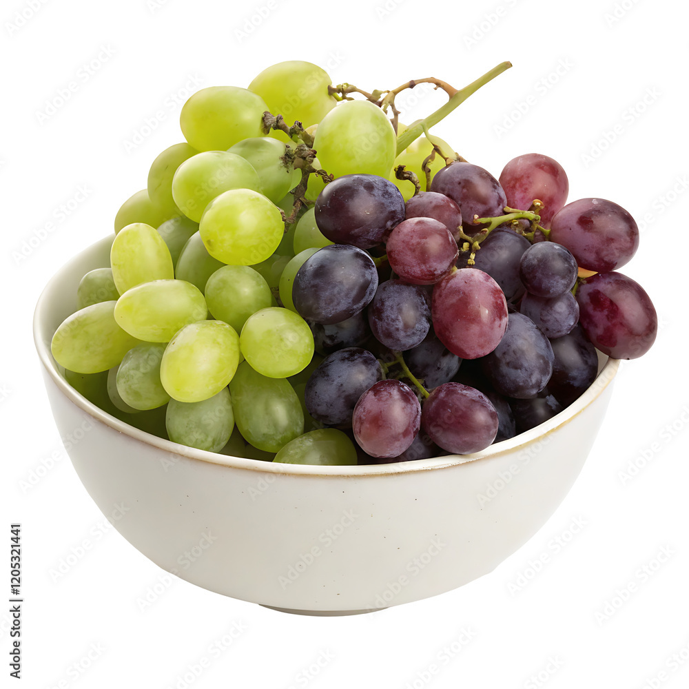 red and green grapes in a bowl isolated red and green grapes in a bowl isolated