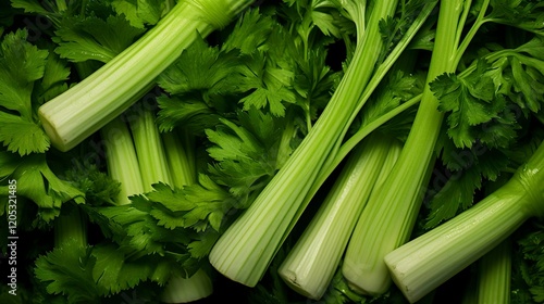 A photo of fresh celery stalks