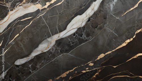 Marble Background - Textured of the black marble background. Gold and white patterned natural of dark gray marble