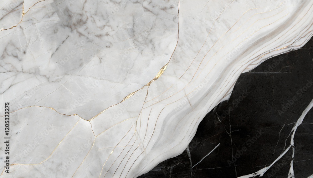 Fototapeta premium Marble Background - Textured of the black marble background. Gold and white patterned natural of dark gray marble