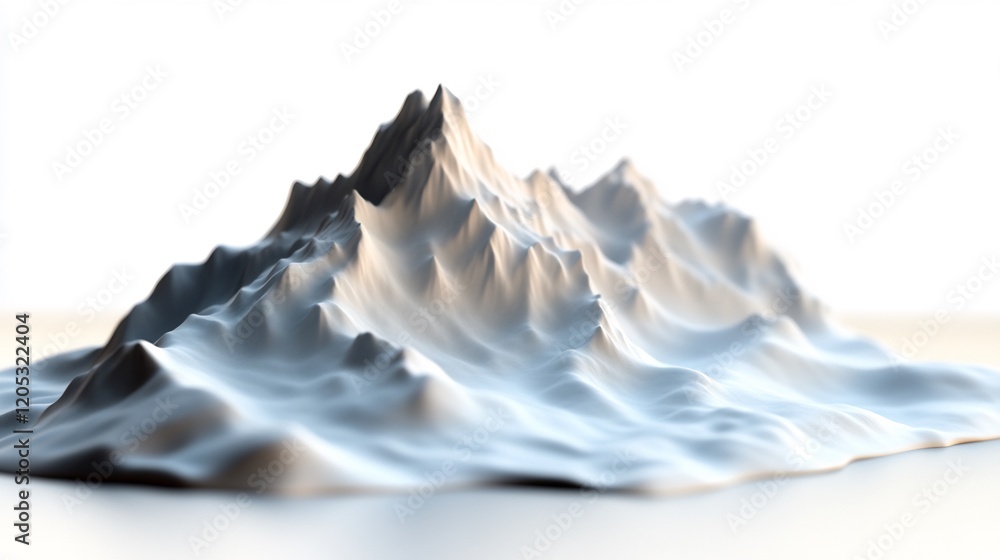 Abstract Mountain Range: A 3D Render of Serene Peaks Abstract Mountain Range: A 3D Render of Serene Peaks