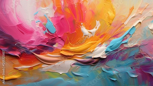 Abstract Painting with Vibrant Colors photo