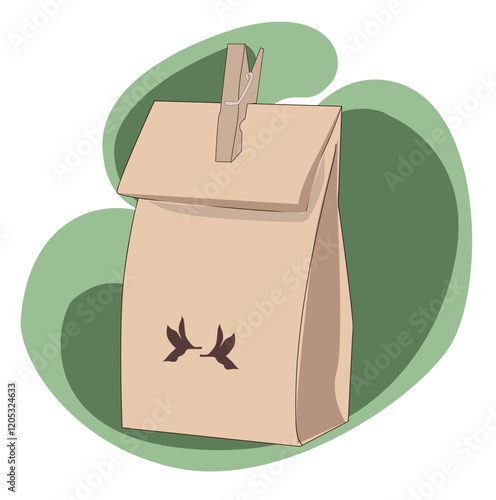 Pack of organic coffee beans. Coffee bean bag