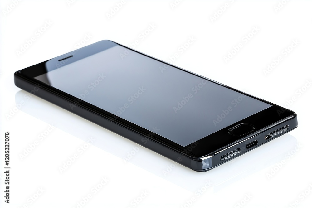 Modern smartphone on a reflective surface showcasing design details