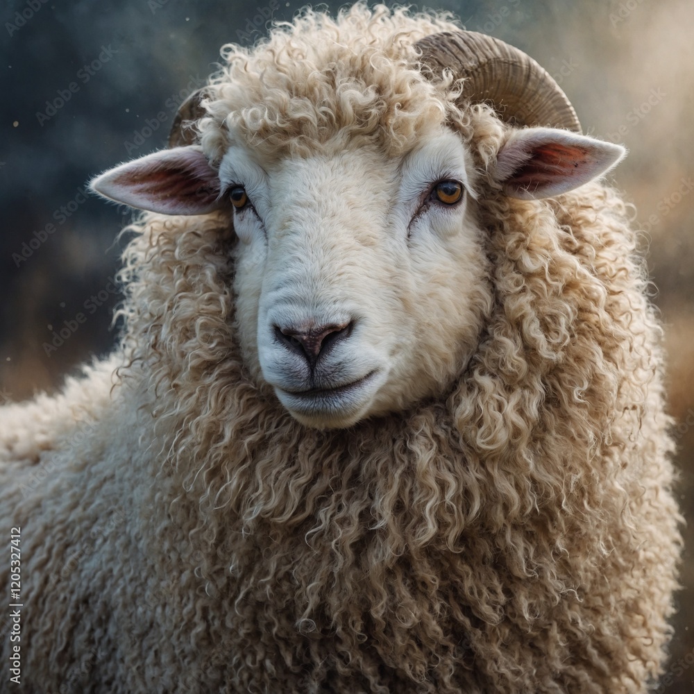 A watercolor painting of a fluffy sheep. A watercolor painting of a fluffy sheep.
