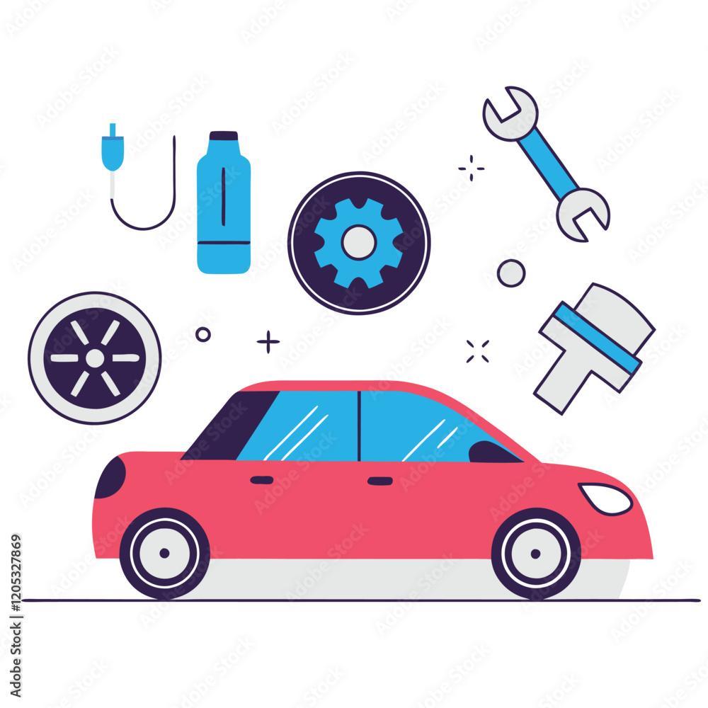 Naklejka premium Sleek Car Icons: Automotive Pictograms & Symbols Set cars sign logo signs logos clean design vector 