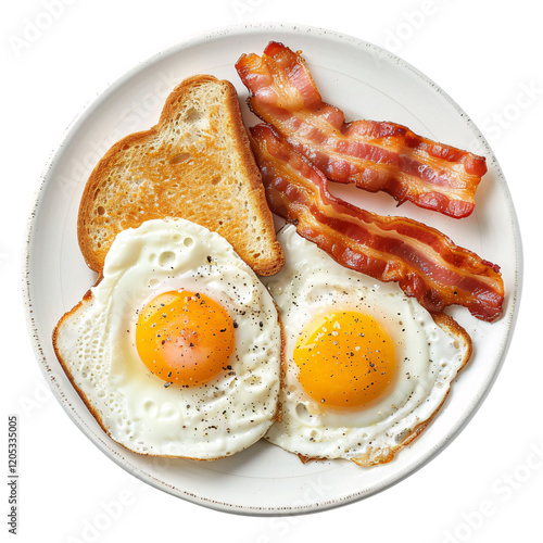 Fried eggs with bacon English breakfast png