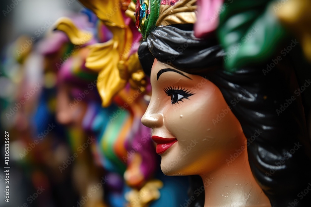 Close-up shot of a statue depicting a woman's face and neck Close-up shot of a statue depicting a woman's face and neck
