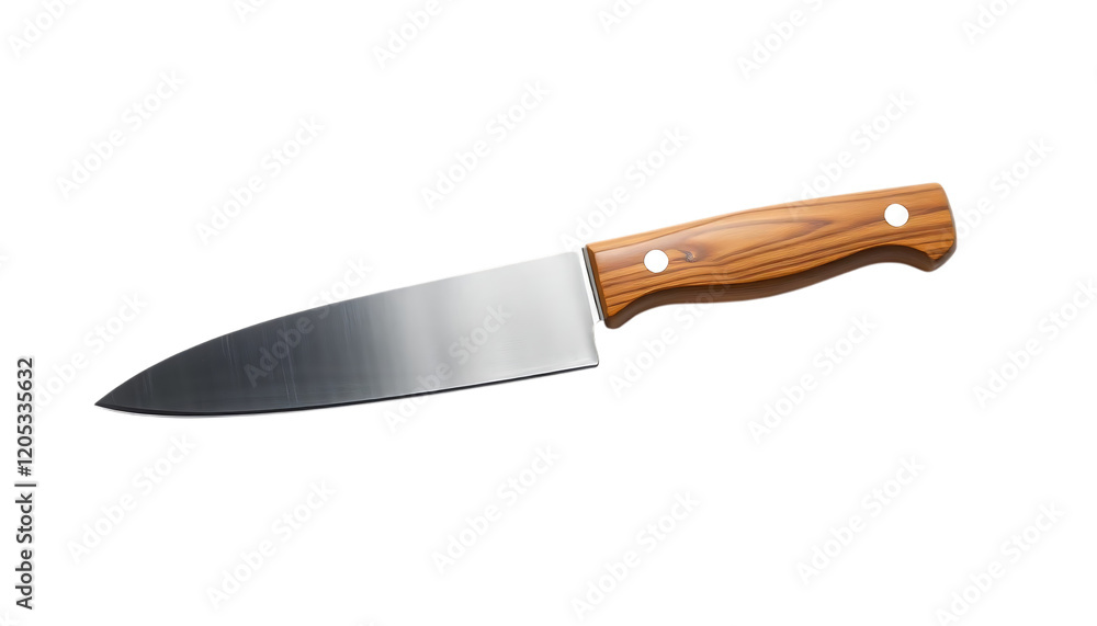 Stainless Steel Knife with Wooden Handle isolated on transparent background Stainless Steel Knife with Wooden Handle isolated on transparent background