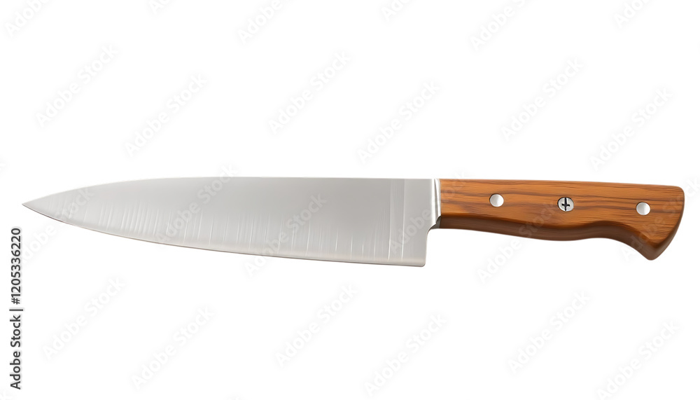 Stainless Steel Knife with Wooden Handle isolated on transparent background Stainless Steel Knife with Wooden Handle isolated on transparent background