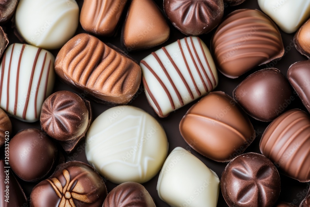 A close-up shot of a bundle of assorted chocolates, perfect for food or gift images A close-up shot of a bundle of assorted chocolates, perfect for food or gift images