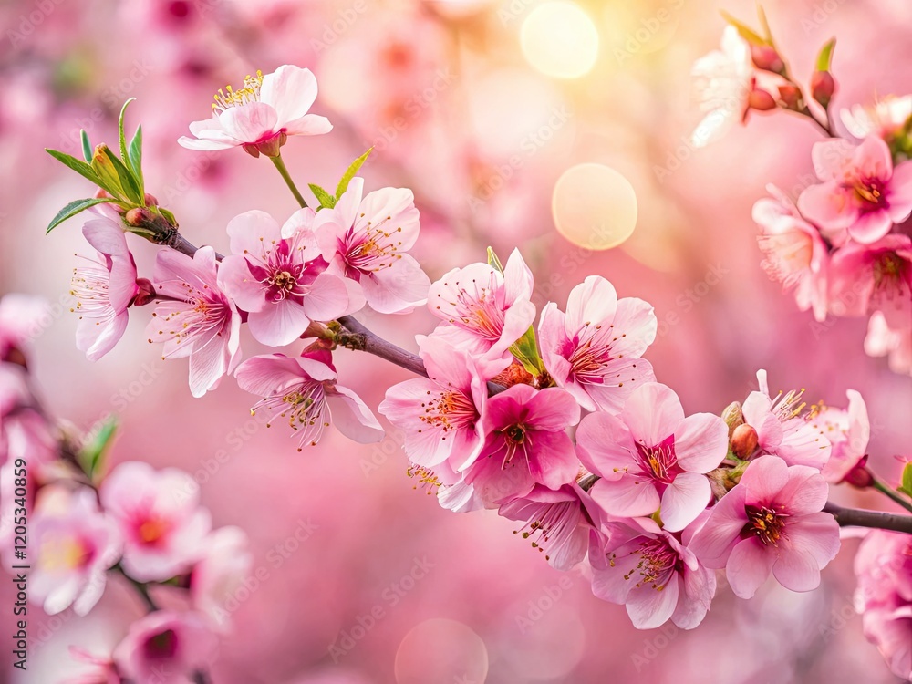 Spring's soft pink peach blossoms grace your phone, website, or desktop in a panoramic floral wallpaper. Spring's soft pink peach blossoms grace your phone, website, or desktop in a panoramic floral wallpaper.