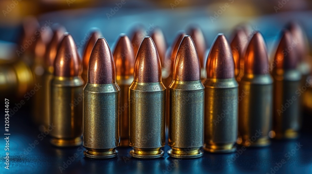 A collection of spent bullet casings, often used in photography and graphic design A collection of spent bullet casings, often used in photography and graphic design