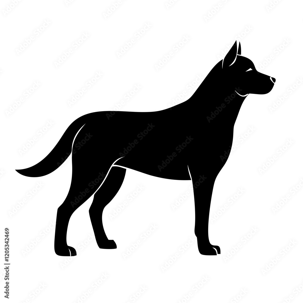 A simple and approachable standing dog icon, perfect for pet branding, animal care services, and graphic design projects. A simple and approachable standing dog icon, perfect for pet branding, animal care services, and graphic design projects.