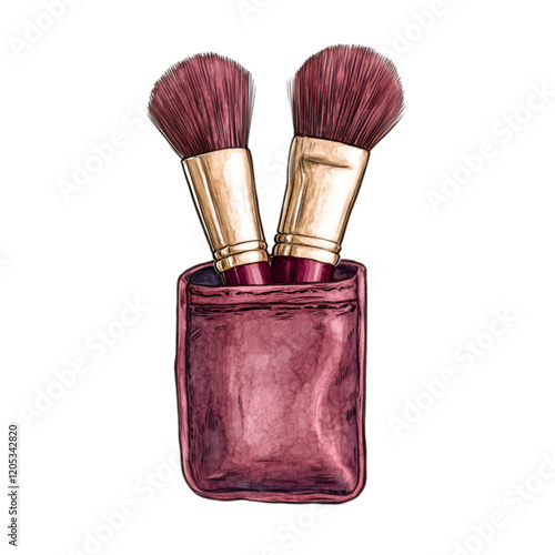 Maroon Makeup Clipart Vector Illustration