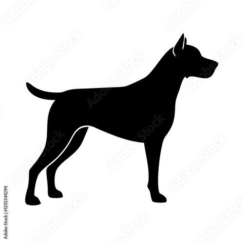 A simple and approachable standing dog icon, perfect for pet branding, animal care services, and graphic design projects.