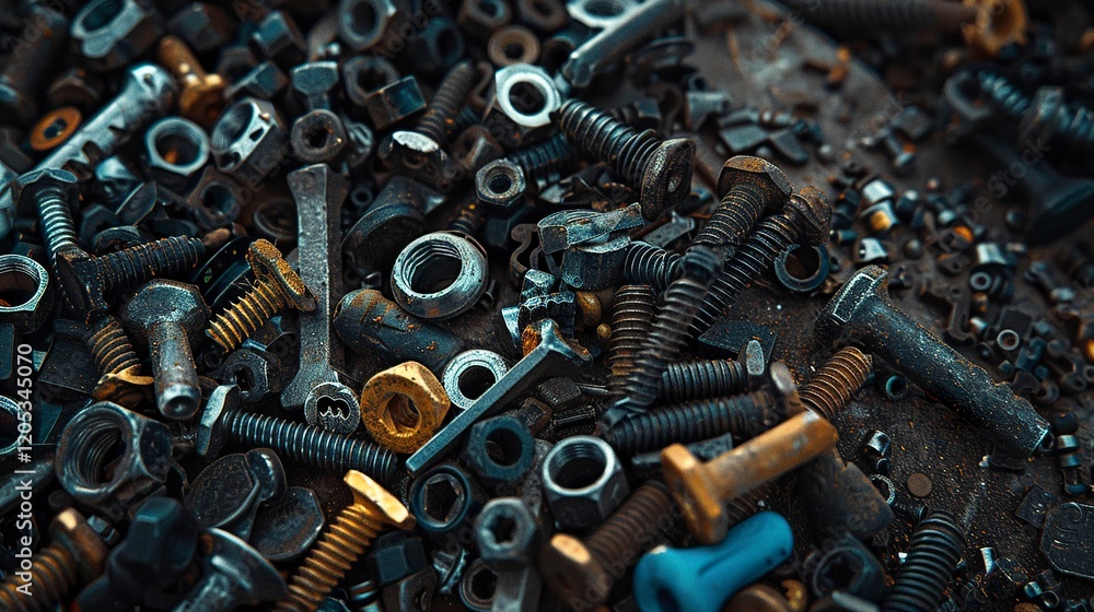 A photo of a collection of machine screws A photo of a collection of machine screws