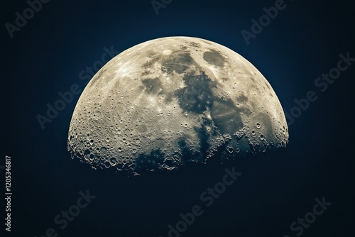 Close-up view of the moon showing intricate craters and detailed surface textures against a deep black space backdrop