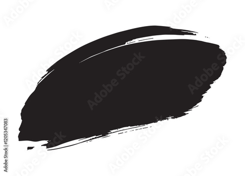 Best Grunge Badge Brush Hand Drawn Black Sticker Black Brush Stroke Vector Illustration for Creative Designs.