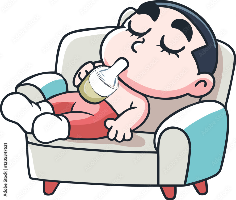 Adorable Kid on Sofa Vector - High-Quality Cartoon Illustration Adorable Kid on Sofa Vector - High-Quality Cartoon Illustration