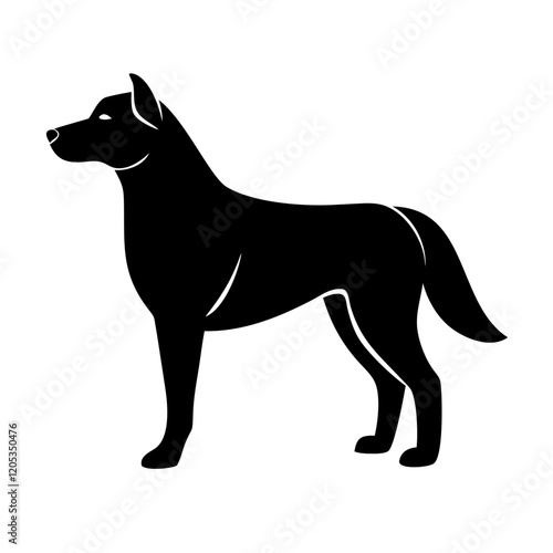 A charming and approachable depiction of a standing dog, great for logos, pet-related branding, and digital applications.