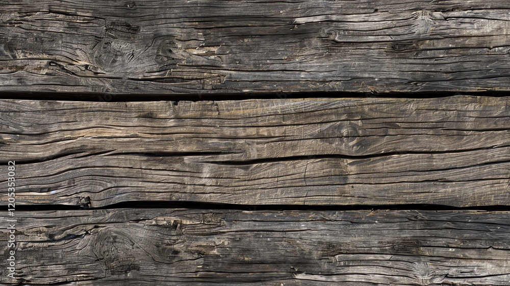 A close-up of weathered wooden planks, showing the natural texture and grain patterns of the wood. A close-up of weathered wooden planks, showing the natural texture and grain patterns of the wood.