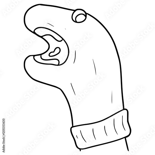 sock puppet illustration hand drawn outline vector
