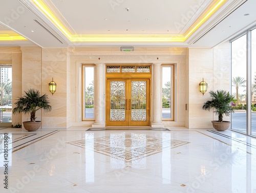 Gate Iron Luxurious lobby entrance with elegant design features.