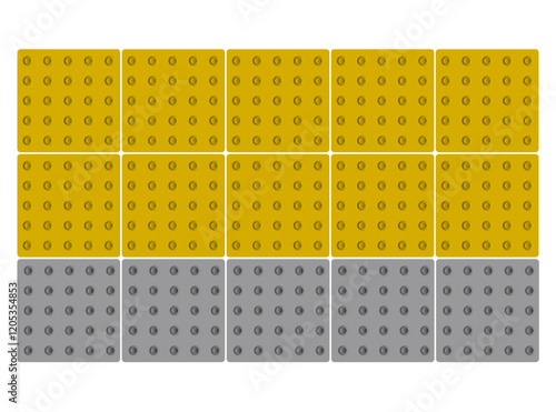 Tactile Paving, Yellow Tiles Pathway for Blind Handicap, Safety Sidewalk Walkway