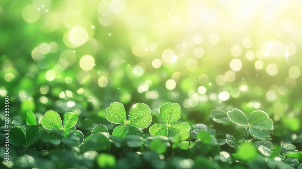 Lush Green Clover Field Basking In Sunlight Lush Green Clover Field Basking In Sunlight