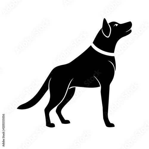 A charming and approachable depiction of a standing dog, great for logos, pet-related branding, and digital applications.