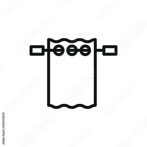 Curtains blinds icon represents window coverings and interior decor, perfect for home design, privacy concepts, and furniture illustrations.