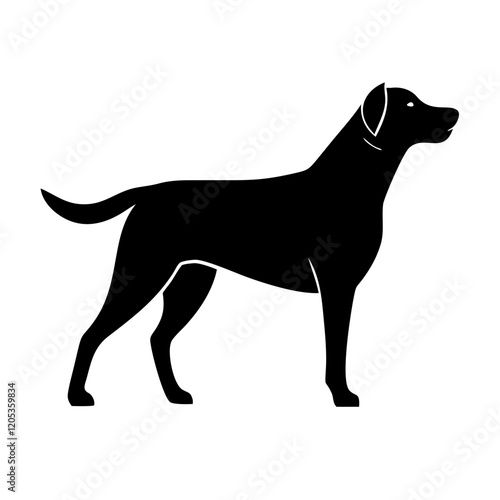 A charming and approachable depiction of a standing dog, great for logos, pet-related branding, and digital applications.