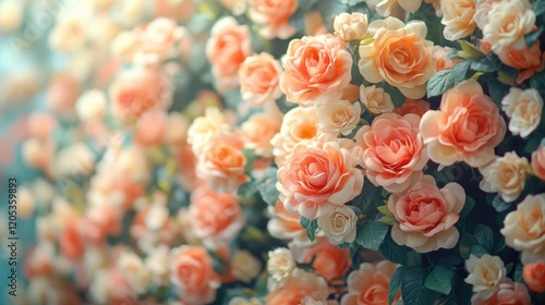 Wallpaper Mural A detailed view of various types of flowers arranged together, suitable for use in designs related to nature, beauty, or celebration Torontodigital.ca