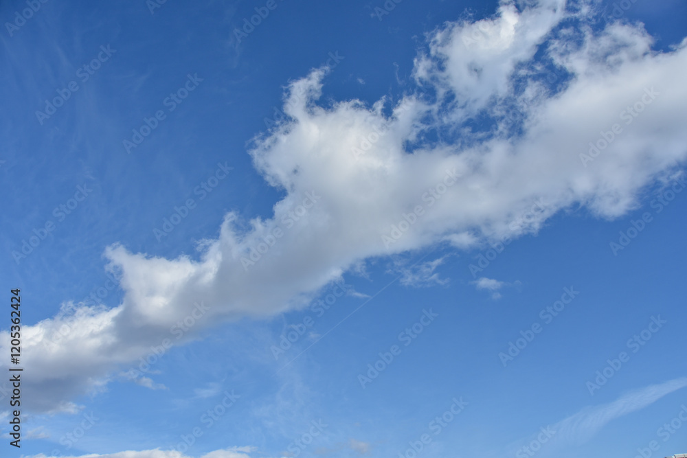 Obraz premium 冬の青空と白い雲