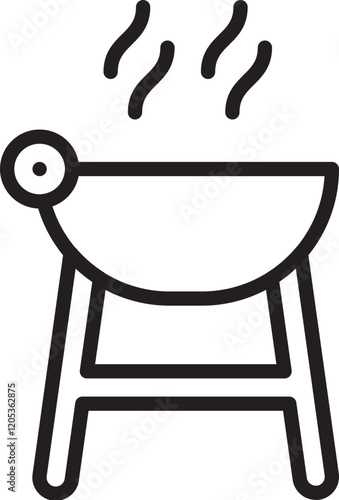 BBQ barbecue and grill minimal thin line web icon set. Outline editable icons collection.