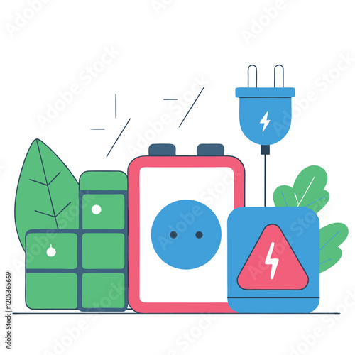Monochrome Electrical Power Icons: Vector Graphics for Design Projects ohm watt wire plug fuse cable
