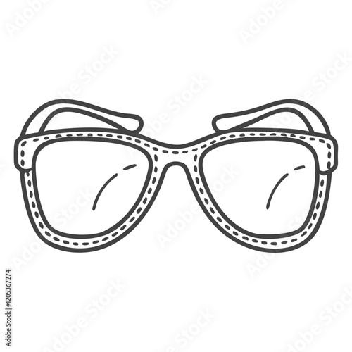Sunglasses outline illustration in minimalist style on white background  