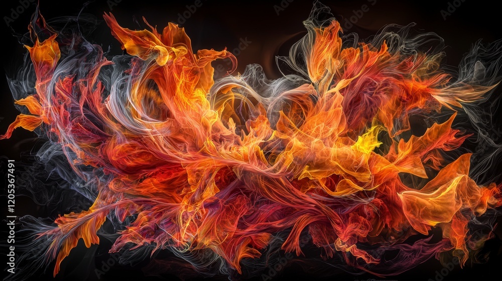Flames flickering and dancing in the wind captured in a dramatic art installation studio environment abstract concept Flames flickering and dancing in the wind captured in a dramatic art installation studio environment abstract concept