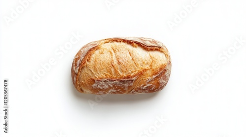 Wallpaper Mural A freshly baked loaf of bread rests on a clean white surface, showcasing its golden crust and soft interior in a minimalist style. Torontodigital.ca