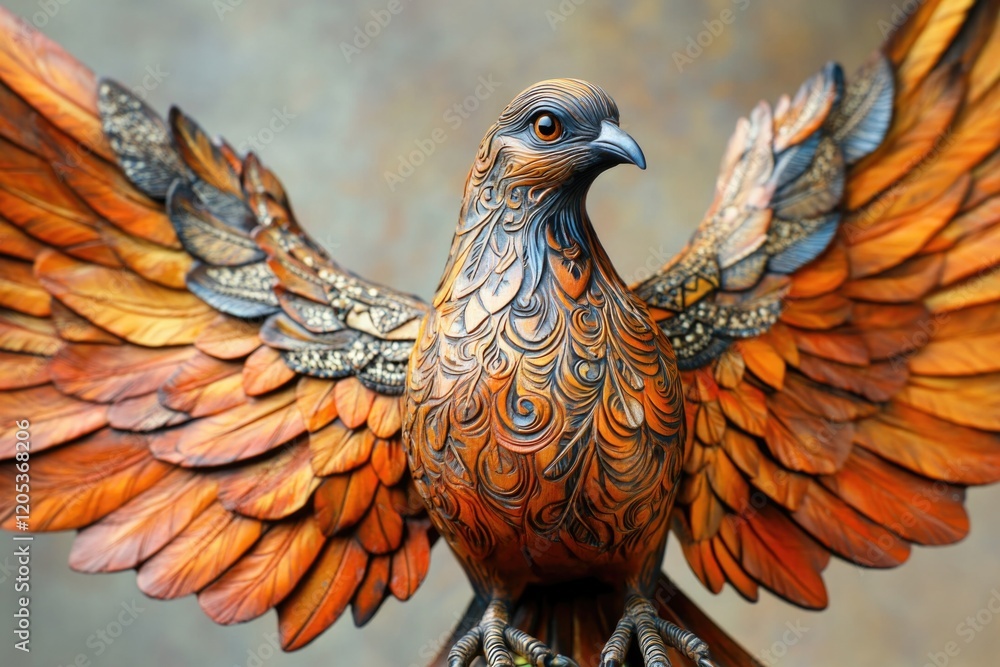 Obraz premium Bird sculpture spread wings