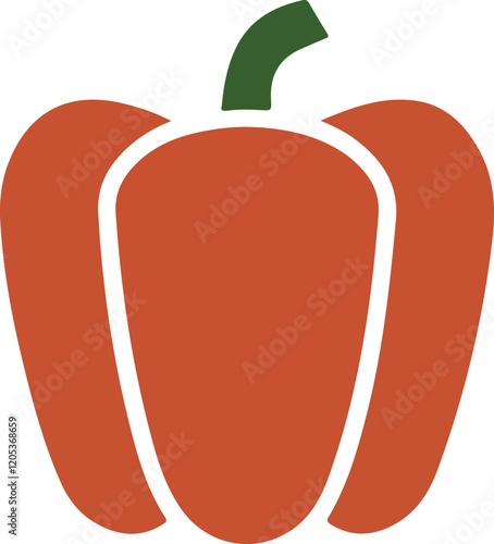 Pepper flat icon. Vegetable sign. Graph symbol for cooking web site design,  app, UI