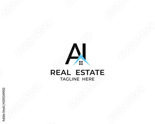 Modern Letter AI and real estate logo design