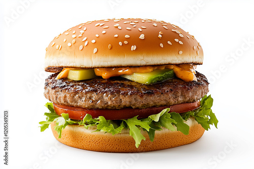 Lean turkey burger on a whole-grain bun with lettuce, tomato, and avocado slices, Healthy food, Superfoods,.Nutrition.