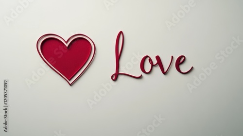 Wallpaper Mural Heart Shape and Love Text in Simple and Elegant Design Background Torontodigital.ca